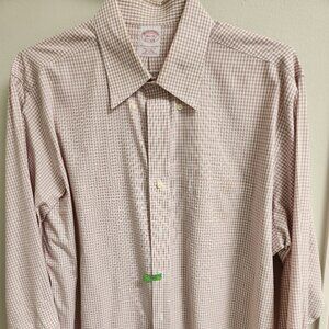 Brooks Brothers Men's Button Down Shirt 16.5-34 Red Windowpane Check